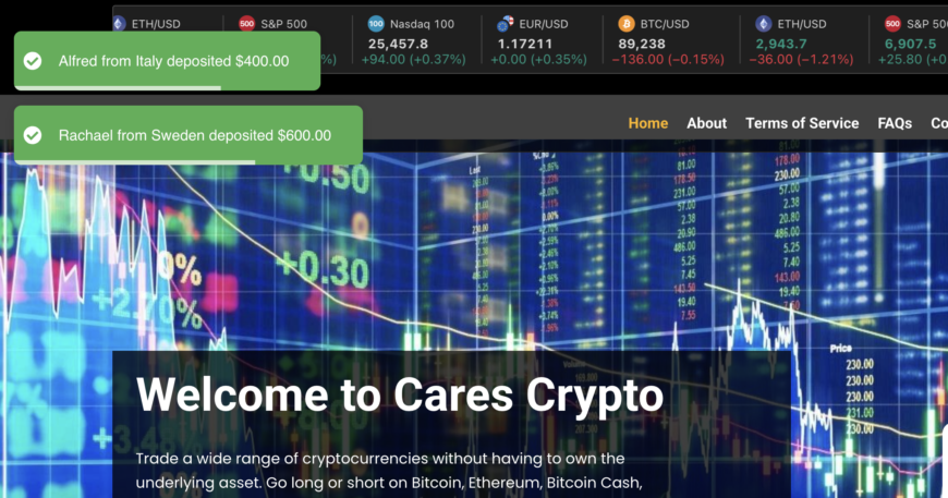 Carescrypto.com: Crypto Trading Scam