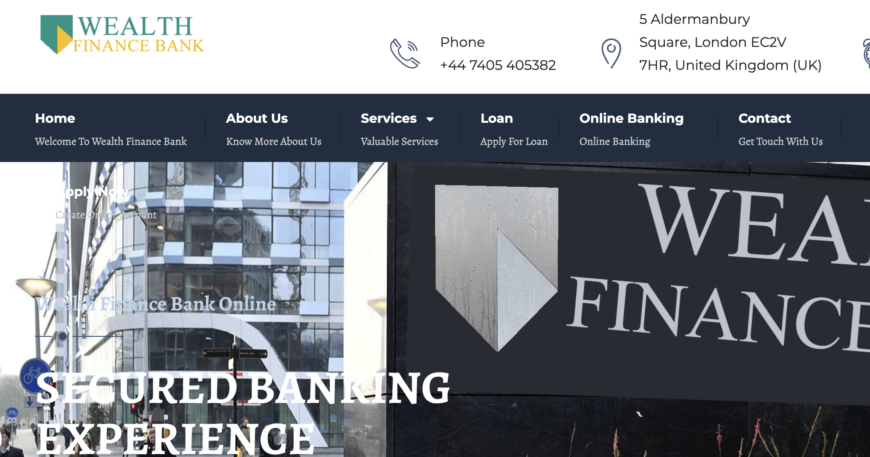Wealthfinancebank.com: Crypto Investment Scam