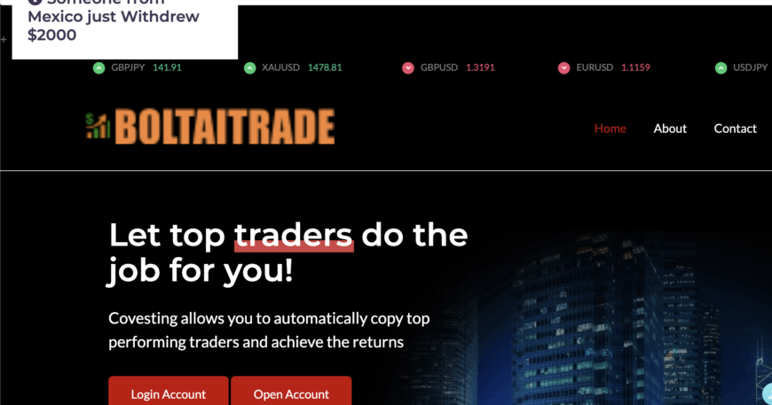 Boltaitrades.live Detailed Scam Review
