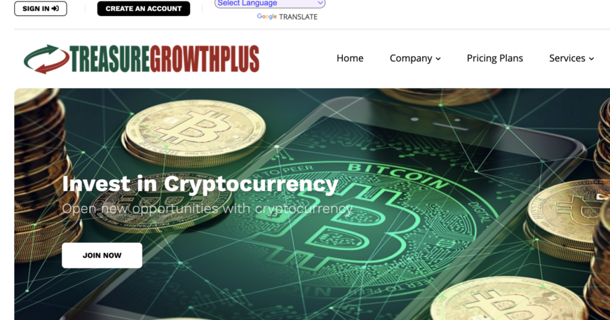 Treasuregrowthplus.com Review: Crypto Investment Scam